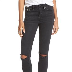 Free People Black Stud Jeans